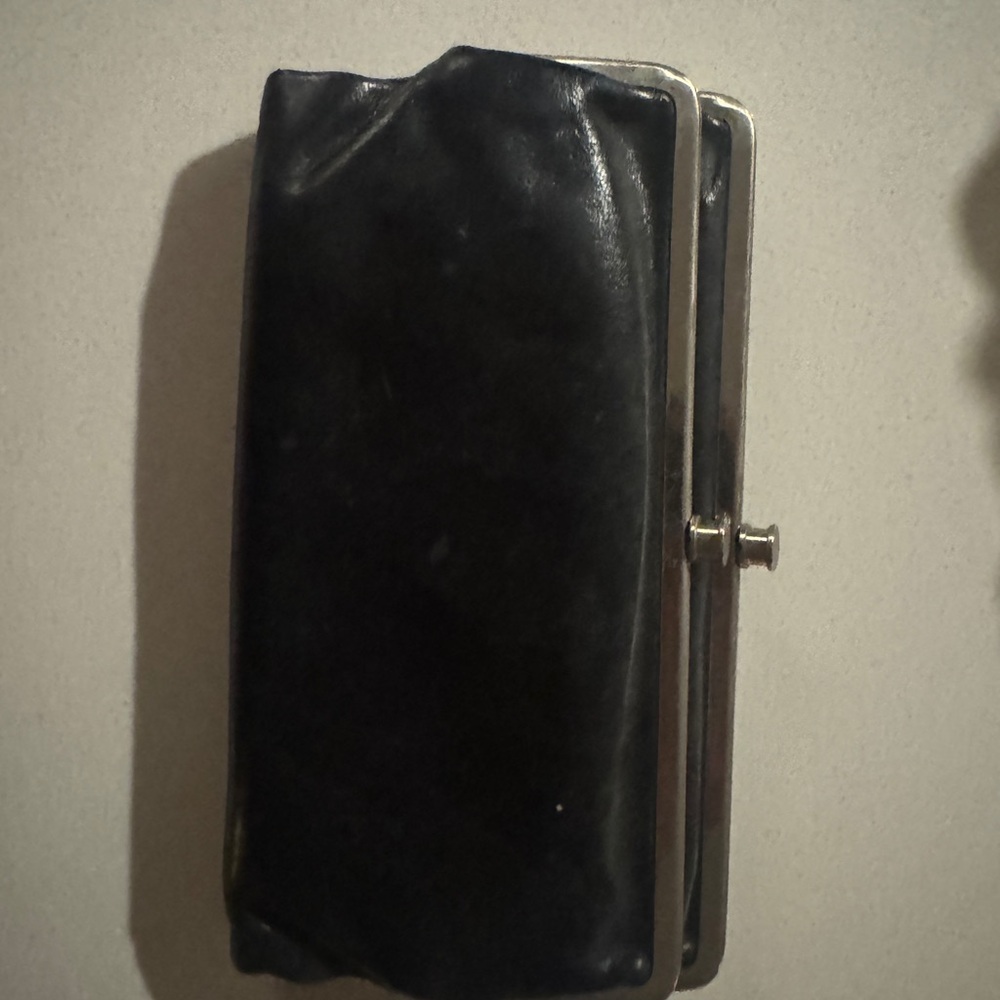 Lauren Hobo International Black Leather Clutch Wallet